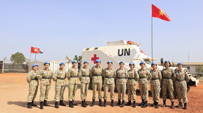 Liên hợp quốc đánh giá cao tỷ lệ nữ quân nhân của Việt Nam tham gia vào lực lượng GGHB LHQ. (Ảnh: Cục GGHB)