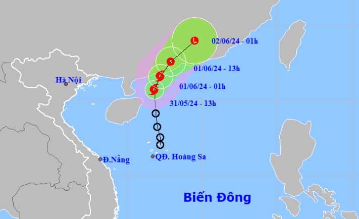 Vị trí, đường đi của bão số 1