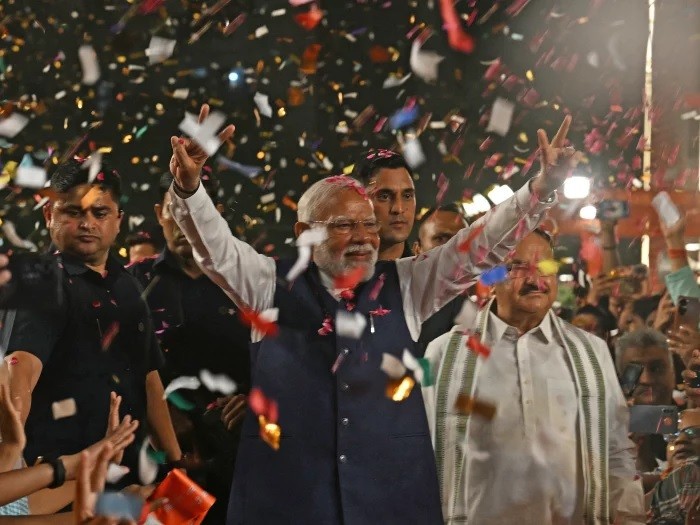 Thủ tướng Narenda Modi cùng liên minh NDA giành chiến thắng trong cuộc bầu cử Hạ viện Ấn Độ. (Nguồn: AFP)