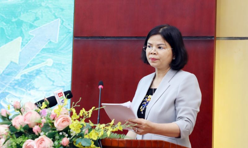 Chủ tịch UBND tỉnh Bắc Ninh Nguyễn Hương Giang phát biểu kết luật tại hội nghị.