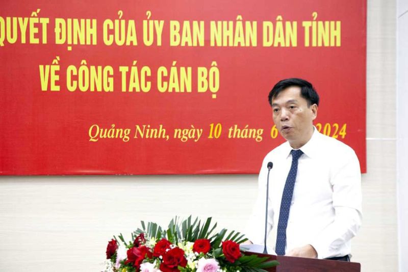 Ông Nguyễn Lâm Nguyên - tân Phó giám đốc Sở Du lịch tỉnh Quảng Ninh phát biểu nhận nhiệm vụ