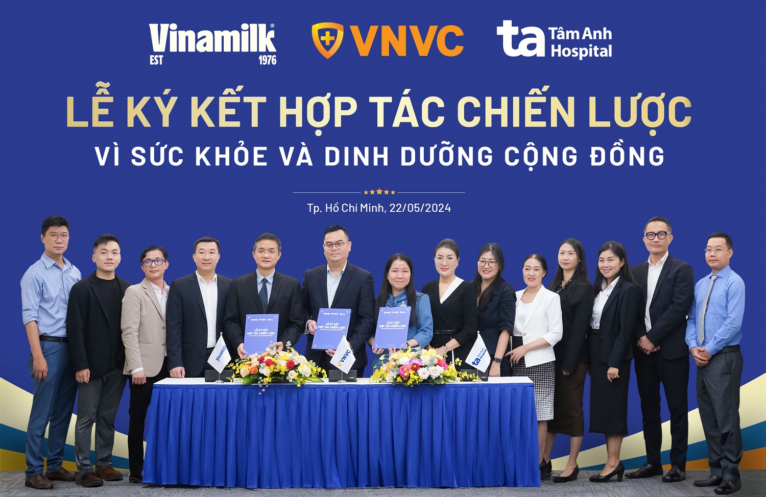 Lễ ký kết hợp tác chiến lược giữa Vinamilk, BVĐK Tâm Anh và VNVC.