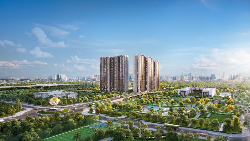 The Sola Park được thiết kế với nhiều không gian cảnh quan và nằm gần kề các công viên lớn.