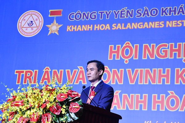 Ông Nguyễn Thanh Hải- Phó Bí thư Đảng ủy, Tổng Giám đốc Công ty Yến sào Khánh Hòa phát biểu