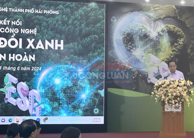 Ông Nguyễn Đình Vinh, phó giám đốc Sở Khoa học và Công nghệ Hải Phòng phát biểu tại phiên kết nối