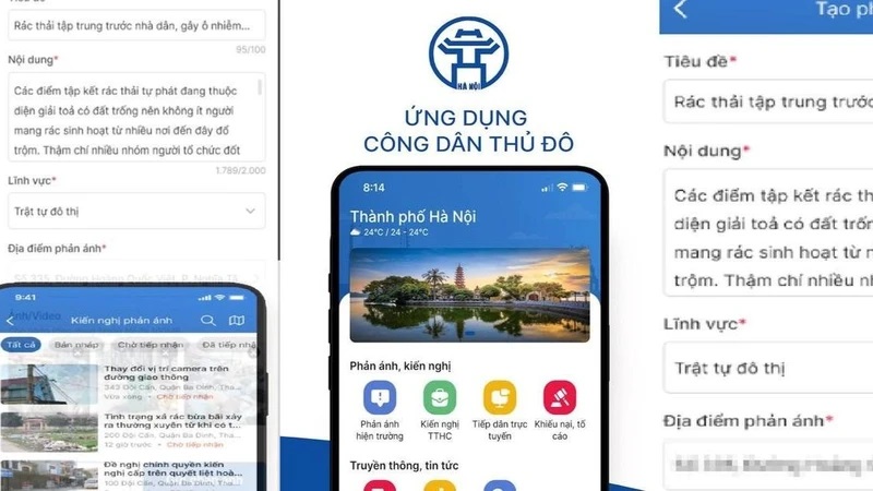 Giao diện ứng dụng Công dân Thủ đô số (iHanoi).