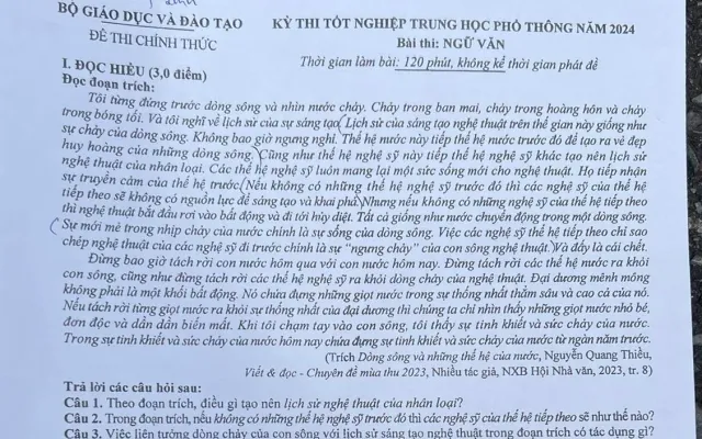 Bài thơ 'Đất nước' vào đề thi môn Ngữ văn tốt nghiệp THPT năm 2024