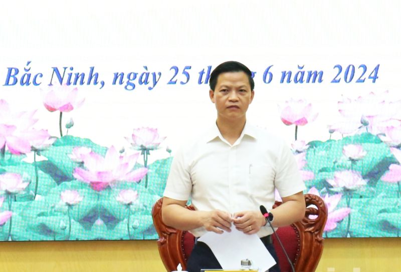 Phó Chủ tịch Thường trực UBND tỉnh Vương Quốc Tuấn phát biểu kết luận Hội nghị.