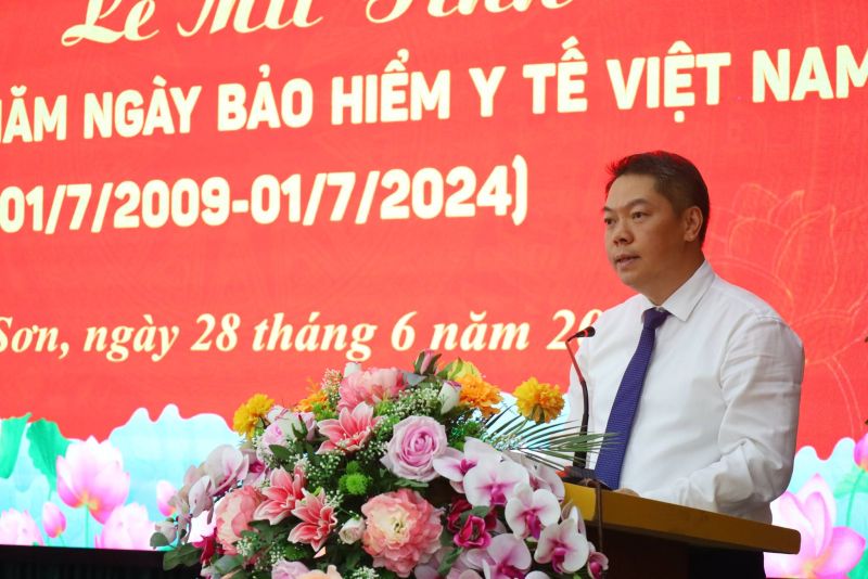 Phó Chủ tịch UBND tỉnh Lạng Sơn Đoàn Thanh Sơn phát biểu tại buổi lễ