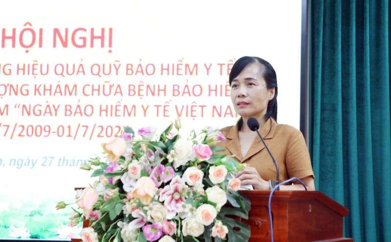 Giám đốc Sở Y tế Tô Thị Mai Hoa phát biểu tại hội nghị.