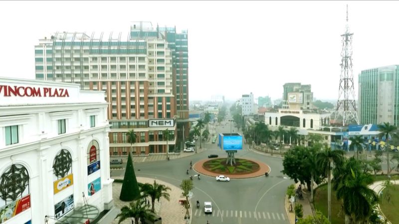 Trung tâm Thành phố Thái Bình ngày nay nhìn từ trên cao.