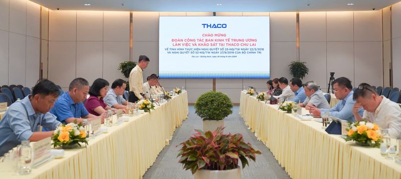 Đoàn công tác Ban Kinh tế Trung ương thăm và làm việc tại THACO Chu Lai.