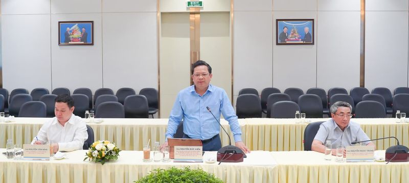 Ông Nguyễn Đức Hiển - Phó Trưởng Ban Kinh tế Trung ương phát biểu tại buổi làm việc.