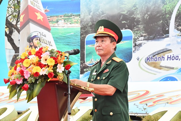 Ông Bùi Xuân Gia- Trưởng ban tuyên giáo Hội Cựu chiến binh Khánh Hòa phát biểu