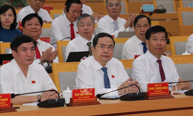Chủ tịch Quốc hội Trần Thanh Mẫn dự Kỳ họp thứ 15, HĐND tỉnh Bình Phước khoá X - Ảnh: TTXVN