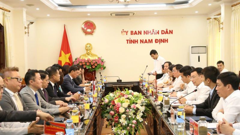 UBND tỉnh Nam Định trao đổi với Đoàn công tác Nhật Bản.