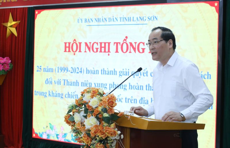 Phó Chủ tịch Thường trực UBND tỉnh Lạng Sơn Dương Xuân Huyên phát biểu kết luận tại hội nghị