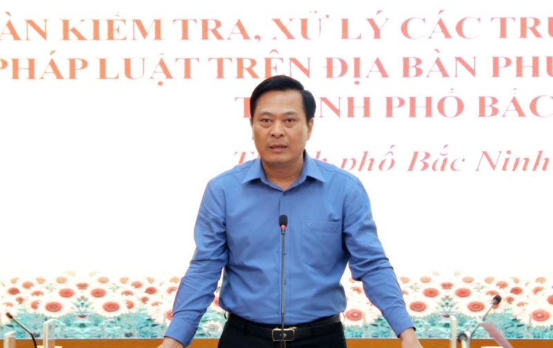 Chủ tịch UBND thành phố Bắc Ninh Nguyễn Mạnh Hiếu phát biểu tại hội nghị.