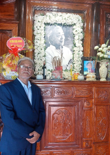 Ông Lê Bá Phục - Trưởng tộc họ Lê Bá thôn Bích La Đông ( Cháu gọi danh họa Lê Bá Đảng bằng bác)