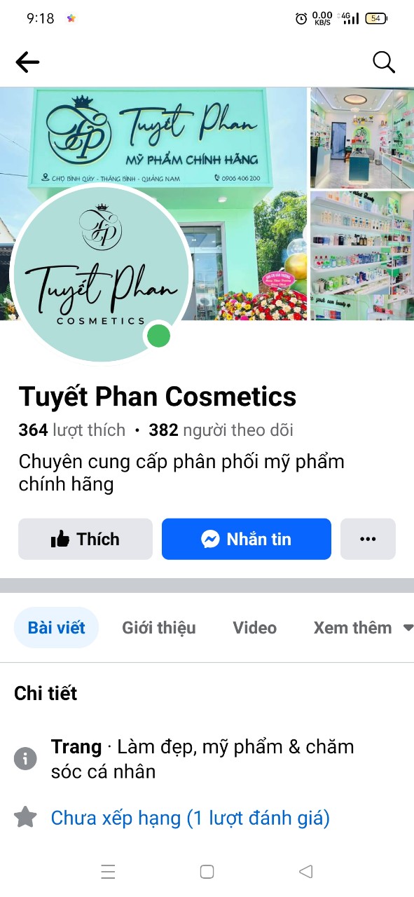 Trang đại diện trên nền tảng facebook của hộ kinh doanh Phan Thị Tuyết.