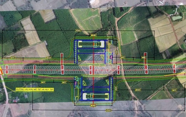 Mặt bằng bố trí trạm dừng nghỉ tại Km534+310 thuộc thôn Hưng Thắng, xã Cẩm Hưng, huyện Cẩm Xuyên, tỉnh Hà Tĩnh.