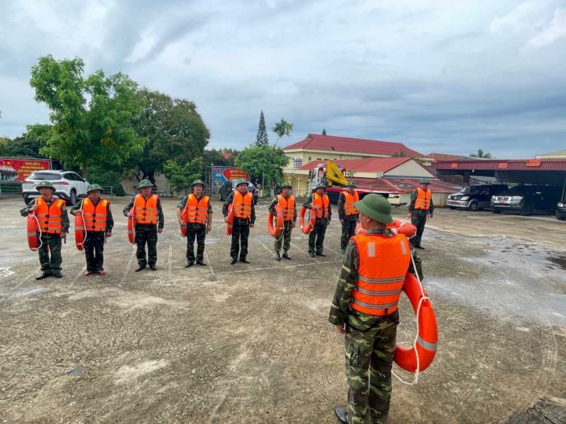 Ban CHQS huyện luôn sẵn sàng về nhân lực, thiết bị, phương án PCTT-TKCN. (Ảnh: Ngô Dịu)