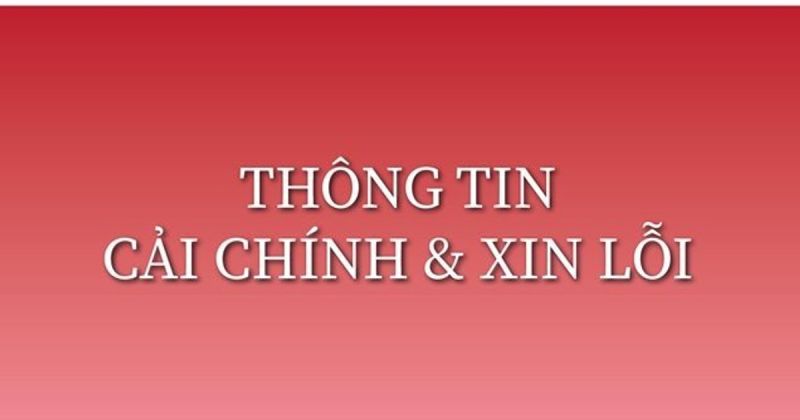 Thông tin cải chính, xin lỗi Bộ Công Thương