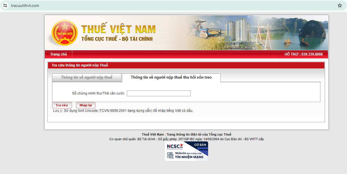 Cảnh báo giả mạo website của Tổng cục Thuế