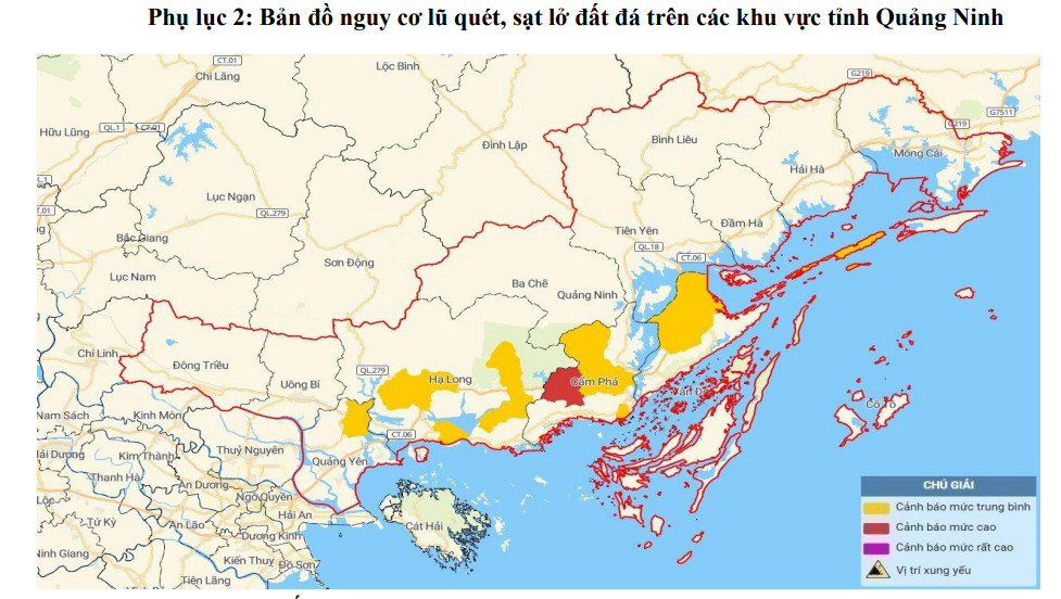 Quảng Ninh: Cảnh báo lũ quét, sạt lở đất do mưa lớn