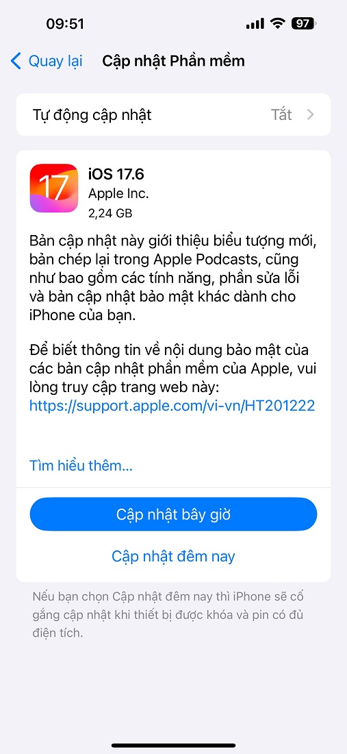 Người dùng đã có thể tải về iOS 17.6 và iPadOS 17.6 trên các mẫu iPhone và iPad tương thích