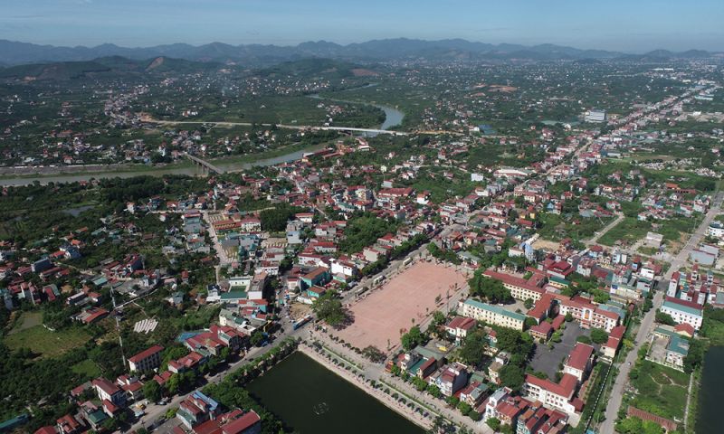 Đô thị Chũ nhìn từ trên cao.