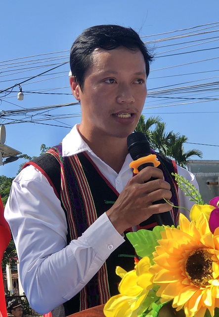 &Ocirc;ng B&ugrave;i Ngọc Thanh ph&aacute;t biểu hưởng ứng phong tr&agrave;o. Ảnh: Viết Hiền