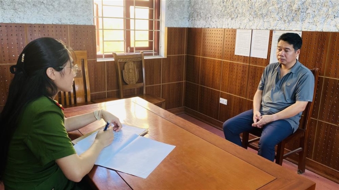 Đối tượng Phạm Việt Cường tại cơ quan điều tra