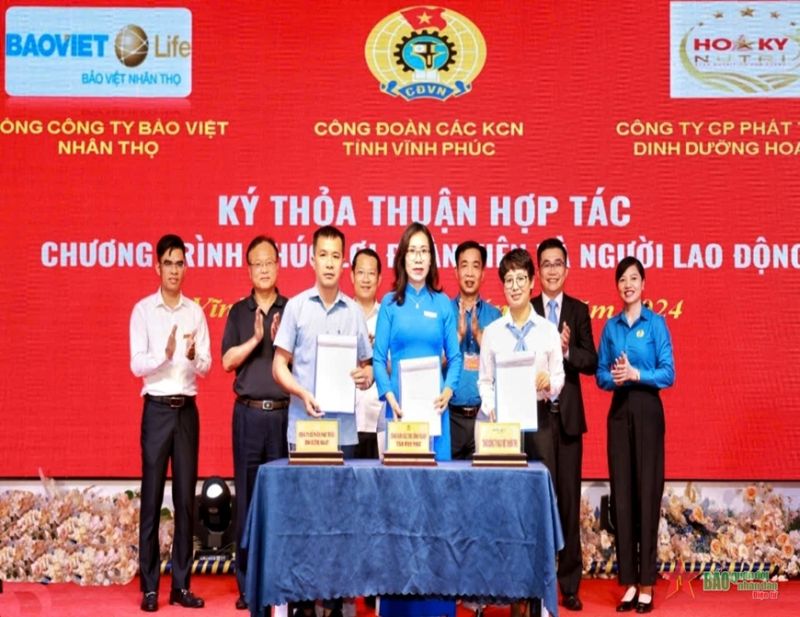 Các đơn vị ký thỏa thuận hợp tác phúc lợi cho đoàn viên, người lao động trong các công ty, doanh nghiệp trên địa bàn tỉnh Vĩnh Phúc.