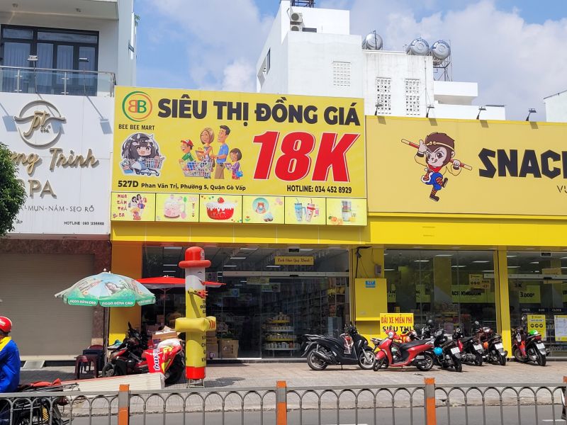 Cửa hàng “Siêu thị đồng giá 18k” tại số 527D Phan Văn Trị, phường 5, quận Gò Vấp, TP. Hồ Chí Minh