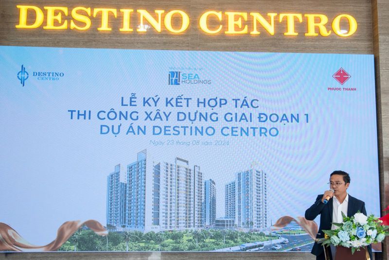 Ông Lưu Việt Cường - Giám đốc quản lý dự của Seaholdings đại diện phát biểu tại sự kiện