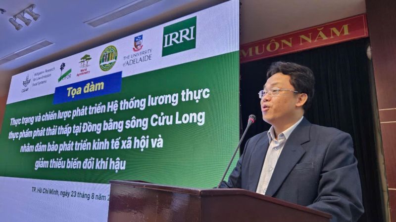 Tiến sĩ Kha Chấn Tuyền, Đại học Nông Lâm TP Hồ Chí Minh chia sẻ tại hội thảo chiều 23/8.