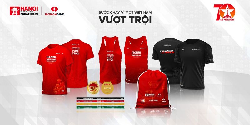 Giải Marathon Quốc tế Hà Nội Techcombank ra mắt bộ vật phẩm phiên bản đặc biệt kỷ niệm 70 năm Giải phóng Thủ đô