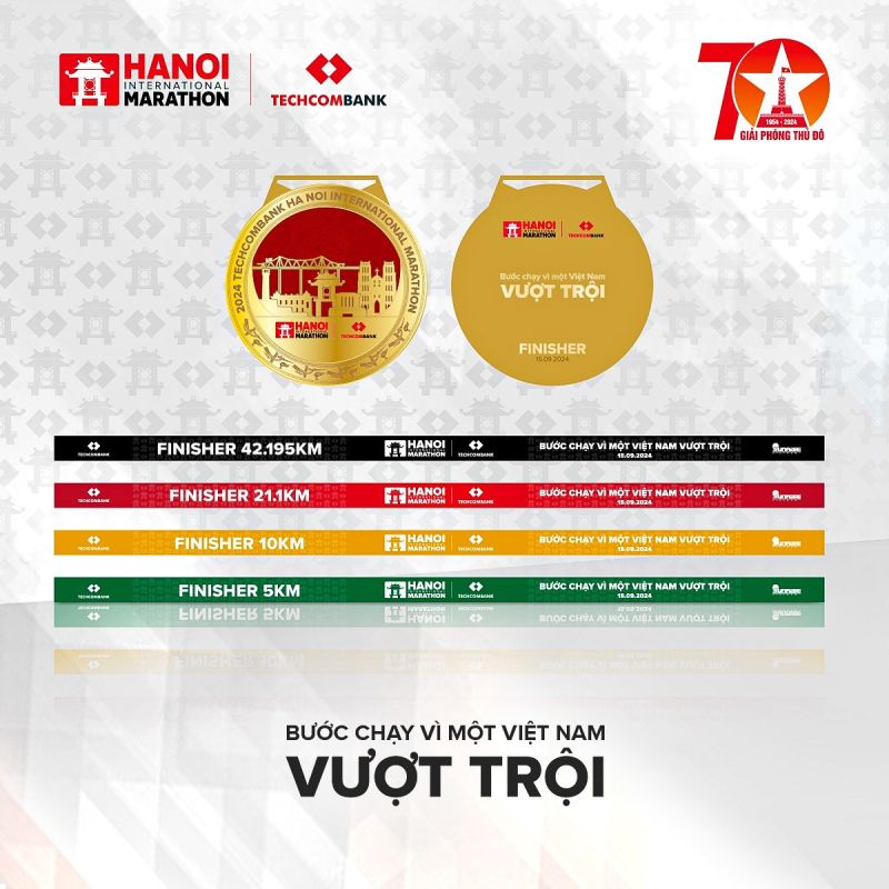 Giải Marathon Quốc tế Hà Nội Techcombank ra mắt bộ vật phẩm phiên bản đặc biệt kỷ niệm 70 năm Giải phóng Thủ đô