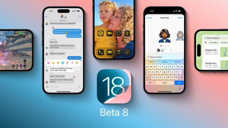 Apple phát hành iOS 18 và iPadOS 18 beta 8