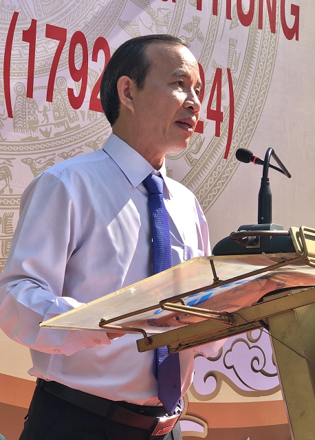 Ông Huỳnh Văn Lợi giới thiệu về mục đích, ý nghĩa của Lễ giỗ. Ảnh: V.H Ông Huỳnh Văn Lợi giới thiệu về mục đích, ý nghĩa của Lễ giỗ. Ảnh: V.H