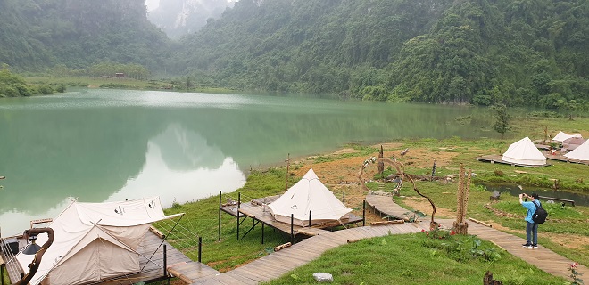 Hồ Nong Dùng (xã Hữu Liên) - điểm du lịch hấp dẫn du khách