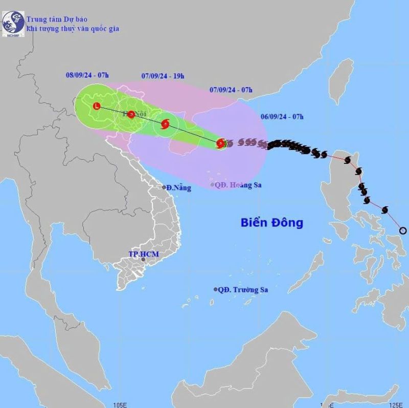 Dự báo hướng đi của bão số 3