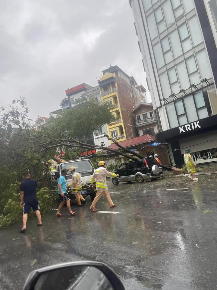 Nhiều cây xanh gãy đổ nhưng do điều kiện mưa gió lớn chưa kịp di dời có thể gây nguy hiểm cho người đi đường