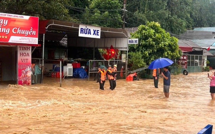 Mưa to đã gây ngập lụt tại một số địa phương của tỉnh Lạng Sơn