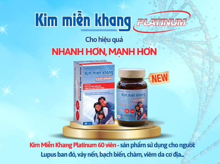 Dạng đ&oacute;ng g&oacute;i Kim Miễn Khang Platinum 60 vi&ecirc;n gi&uacute;p cải thiện lupus nhanh hơn, mạnh hơn