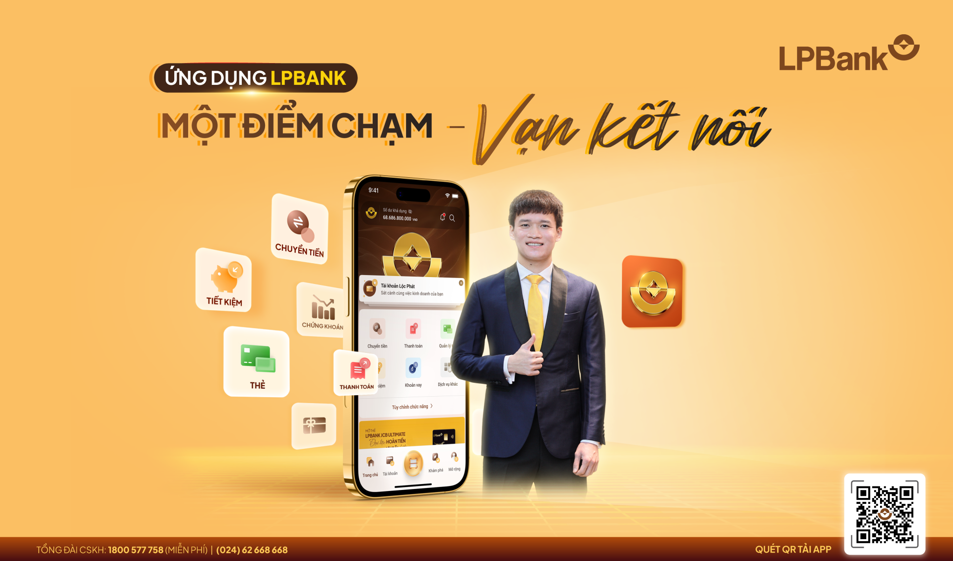 Ứng dụng LPBank phiên bản mới đáp ứng tối đa nhu cầu của khách hàng, cùng khách hàng khai mở thế giới tài chính số