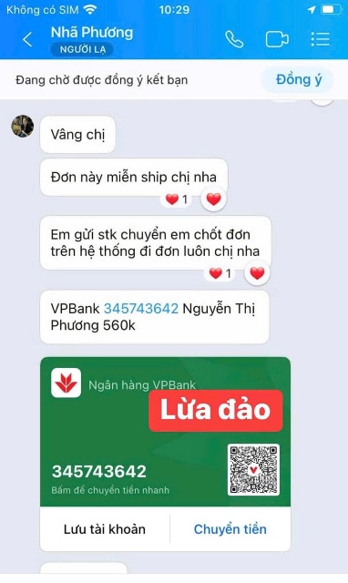 Một cửa hàng quần áo bị giả mạo để lừa đảo khách hàng.