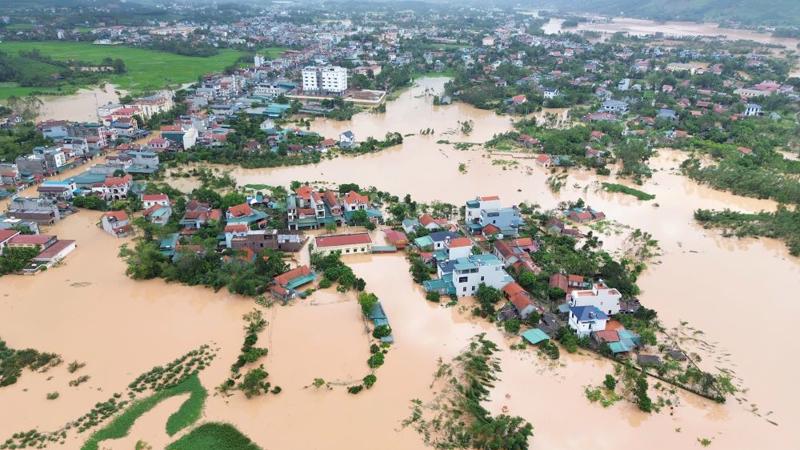 Thị trấn An Châu, Sơn Động, Bắc Giang chìm trong biển nước