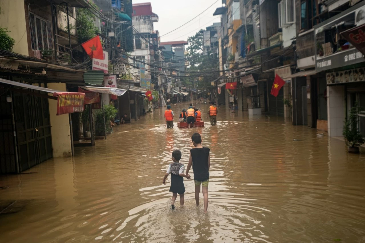 Những ngày vừa qua, do ảnh hưởng của cơn bão số 3 (bão Yagi), các tỉnh, thành phố miền Bắc Việt Nam bị thiệt hại nặng nề về người và của. (Nguồn: UNICEF)